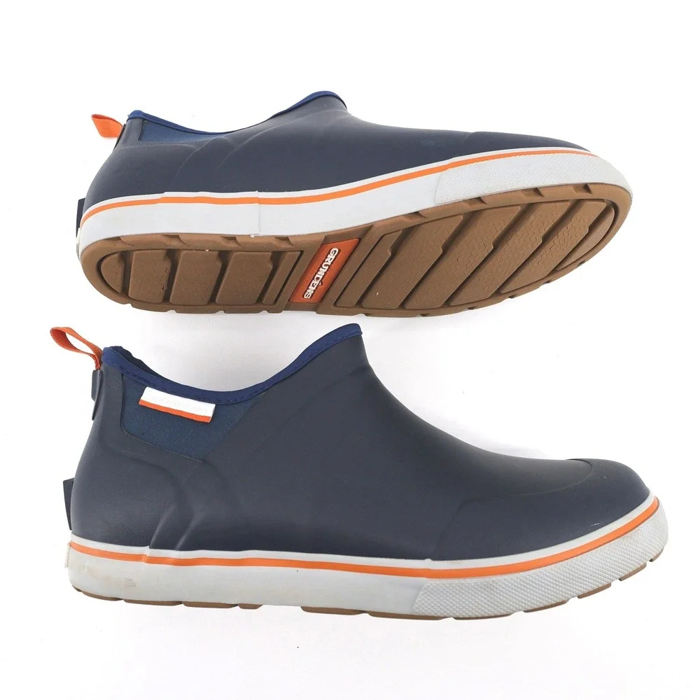 Grundens Deck Boss Slip On Waterproof Ankle Boots Anchor Blue Mens 11